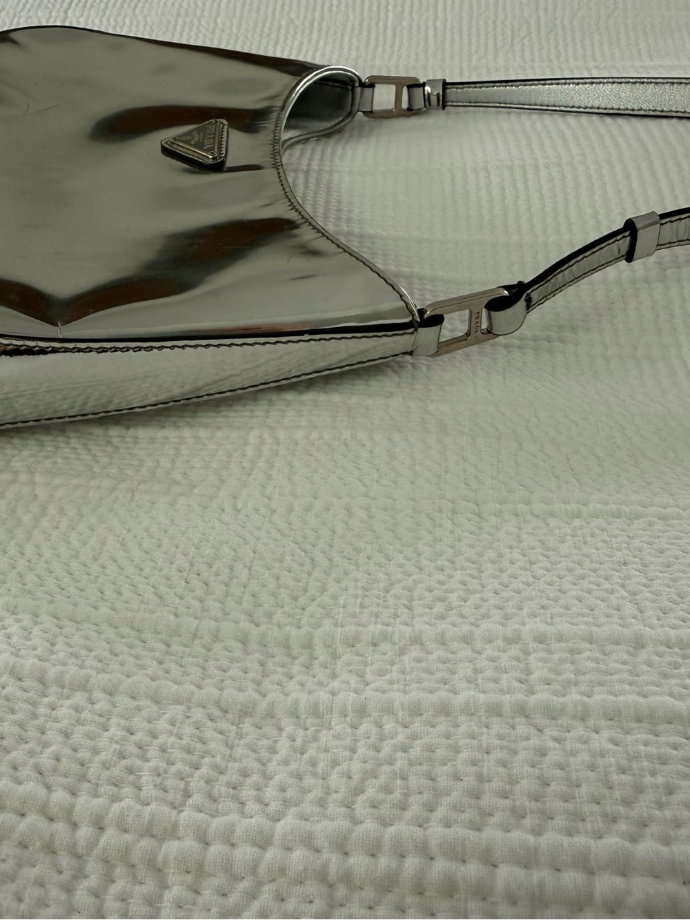 Prada Cleo Shoulder Bag Spazzolato Silver - Picture 5 of 11